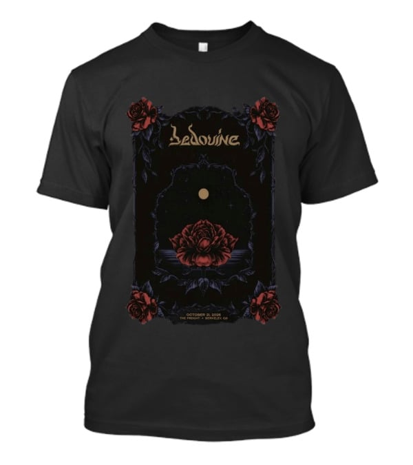 BEDOUINE October 21 2026 The Freight Berkeley CA Roses And Moonlit Night T-Shirt