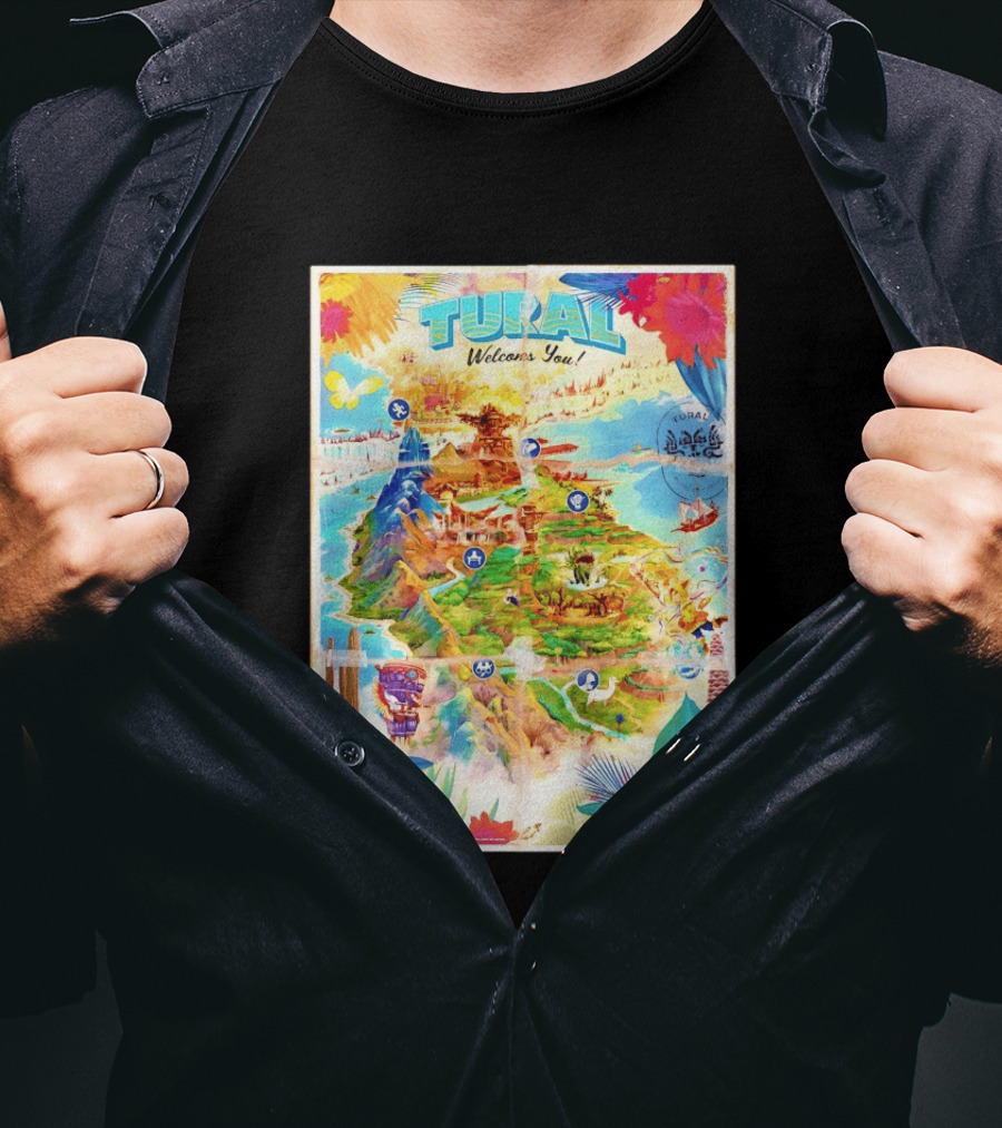 Tural Welcomes You Map Final Fantasy XIV Dawntrail T-Shirt