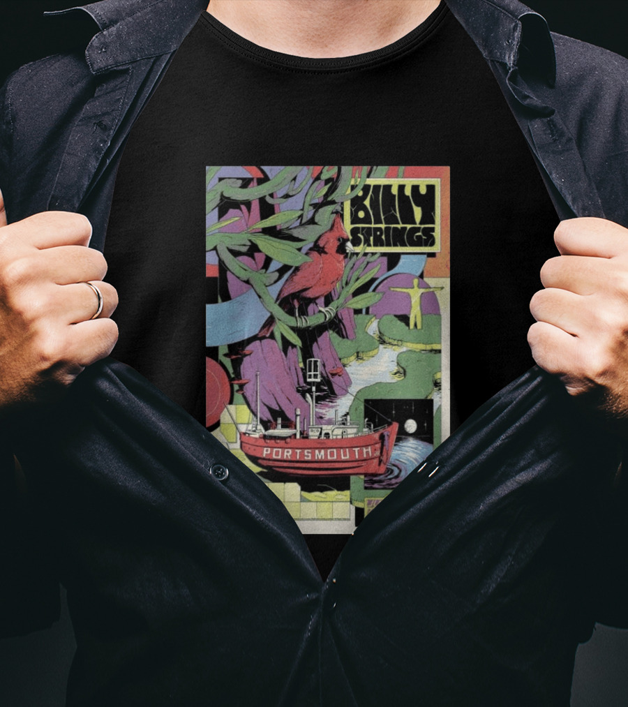 Billy Strings July 18 2026 Portsmouth Pavilion Cardinal Ship T-Shirt