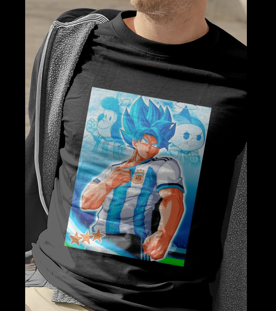 Super Saiyan Goku Dragon Ball Argentina AFA Jersey Victory Stars T-Shirt