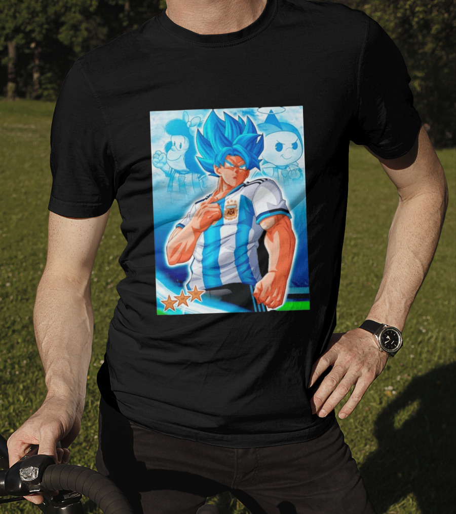 Super Saiyan Goku Dragon Ball Argentina AFA Jersey Victory Stars T-Shirt