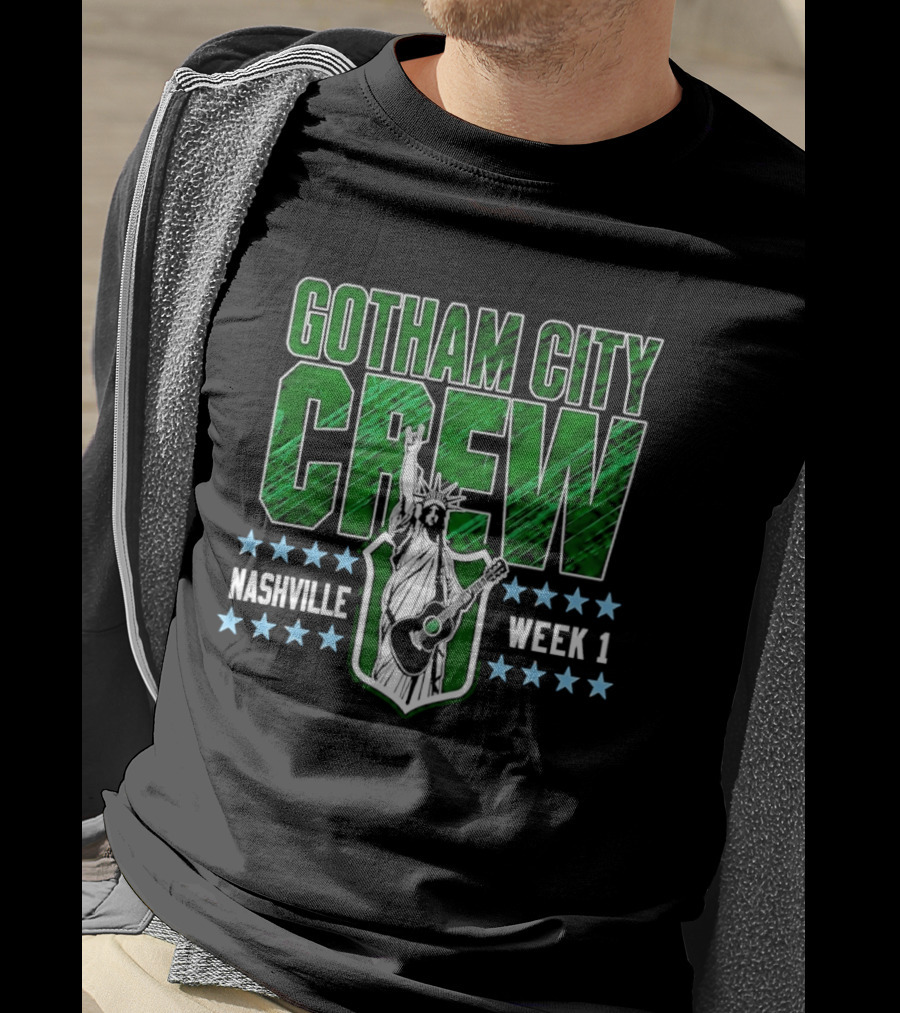 Gotham City Crew Nashville Week 1 Statue Of Liberty Guitar T-Shirt