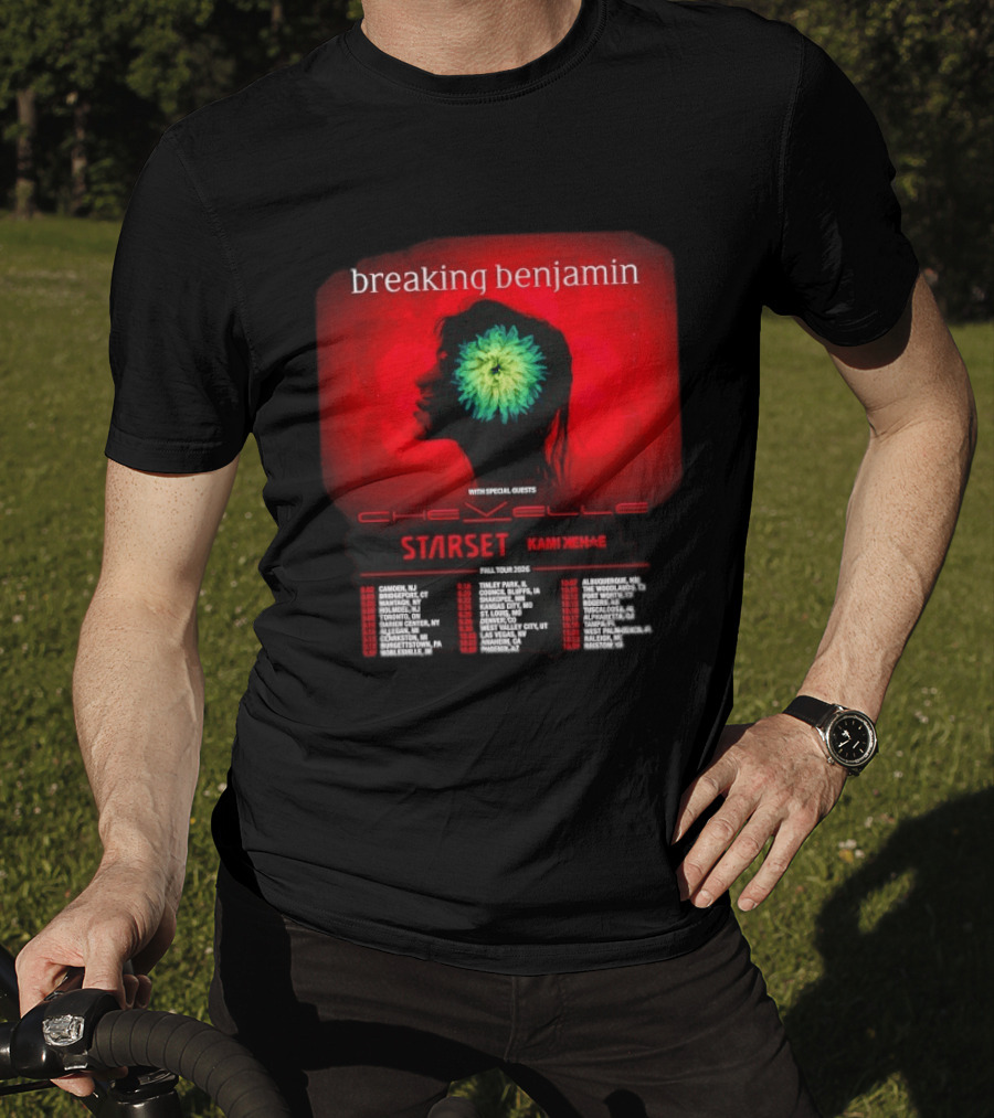 Breaking Benjamin Chevelle Starset Kami Kehe Fall Tour 2026 Dates And Locations T-Shirt