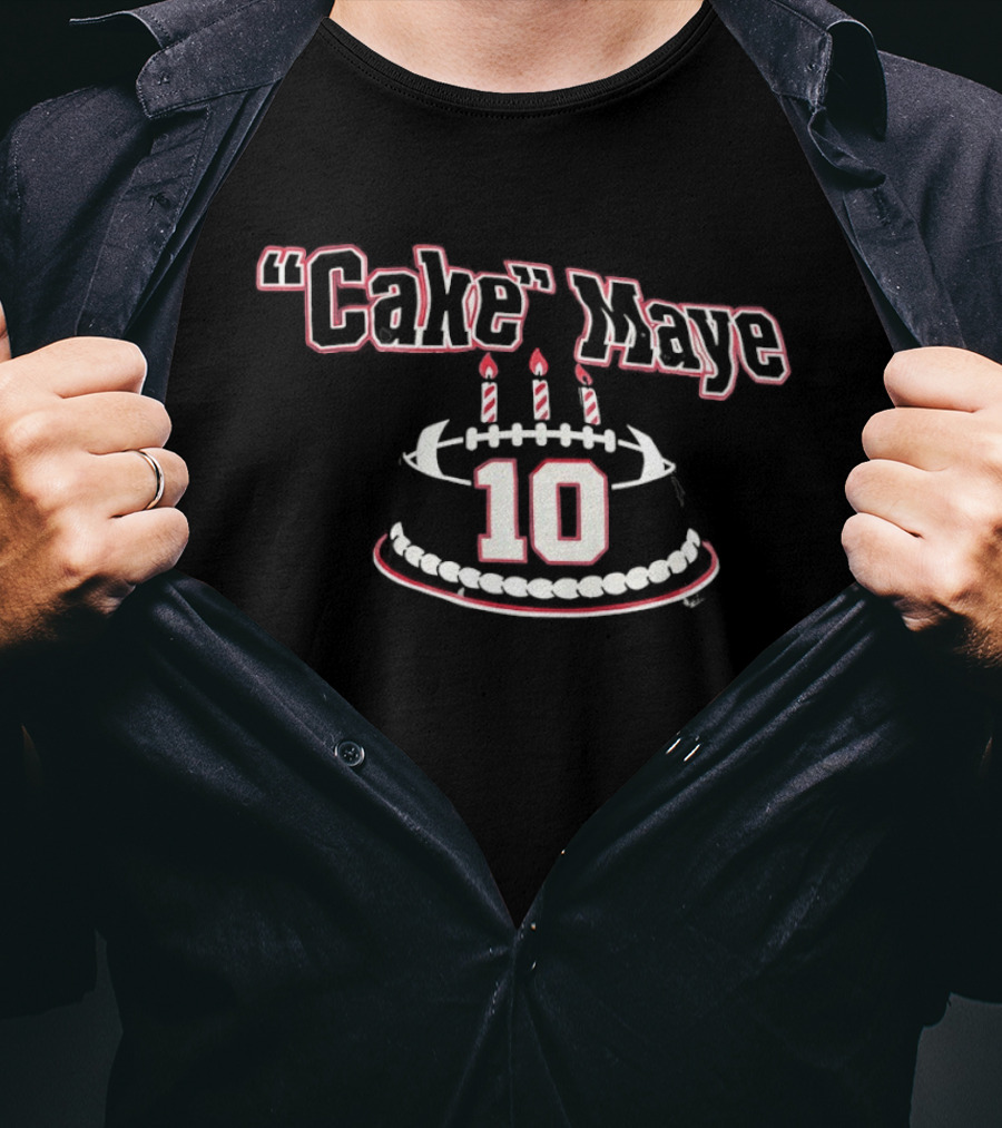 New England Patriots Cake Maye 10 Birthday Football T-Shirt