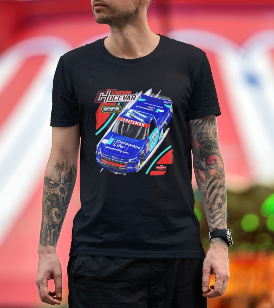Carson Hocevar Spire Motorsports #77 Delaware Life Craftsman Racing T-Shirt