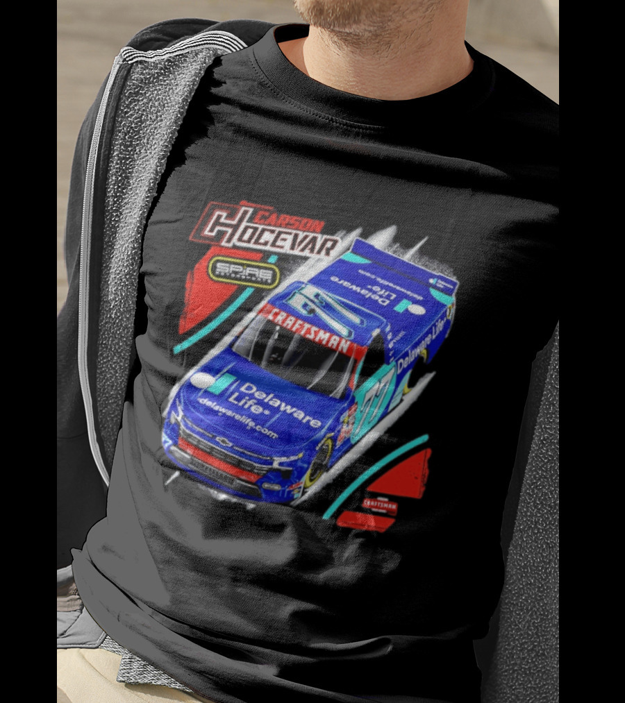Carson Hocevar Spire Motorsports #77 Delaware Life Craftsman Racing T-Shirt