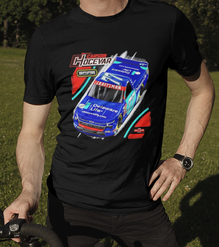Carson Hocevar Spire Motorsports #77 Delaware Life Craftsman Racing T-Shirt