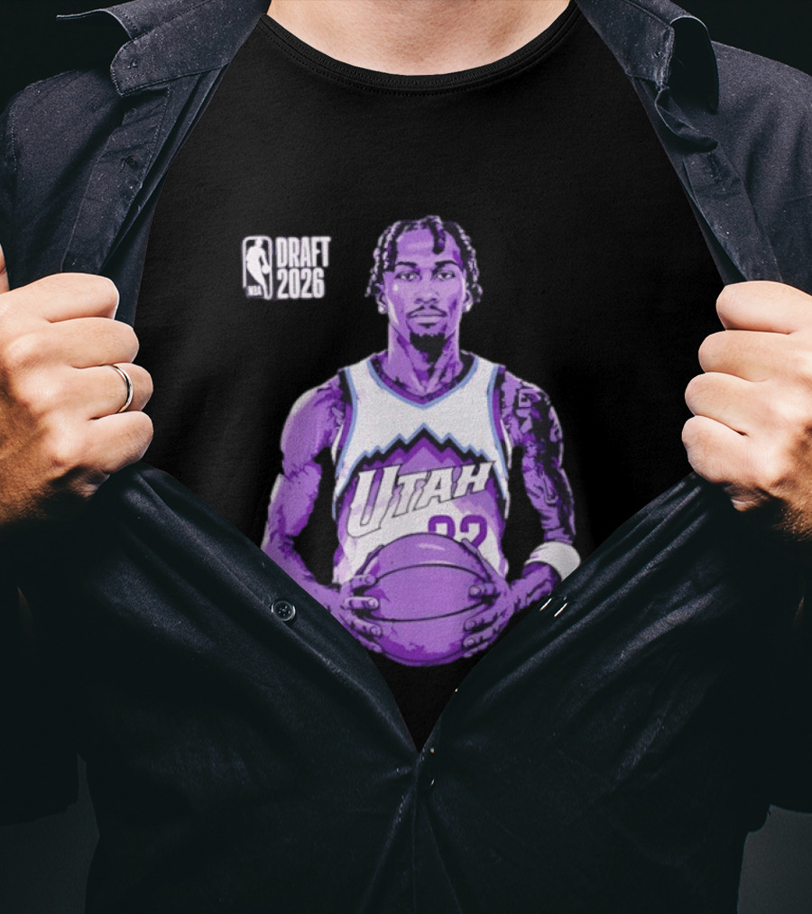 Utah Jazz 2026 NBA Draft Darryn Peterson Fade Basketball T-Shirt