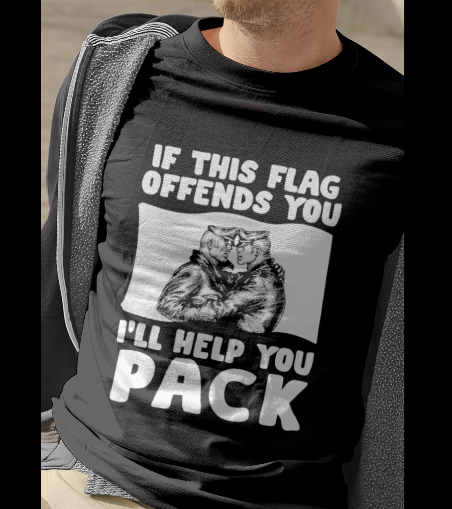 If This Flag Offends You I'll Help You Pack Leather Pride Bulldog T-Shirt