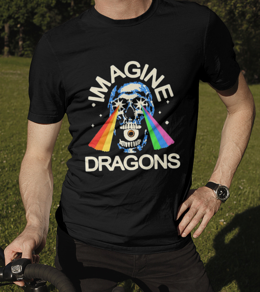 Imagine Dragons Skull Rainbow Eyes Spectrum Vision T-Shirt
