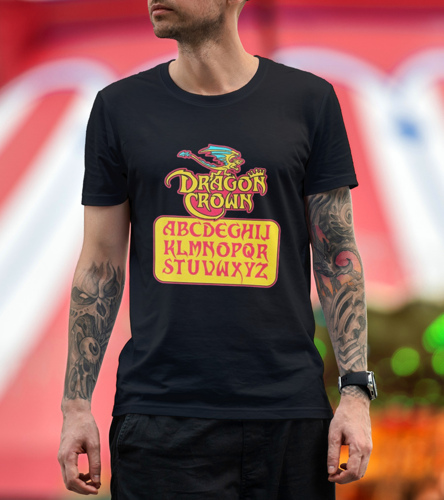 Dragon Crown Alphabet With Colorful Dragon Art And Bold Letters T-Shirt