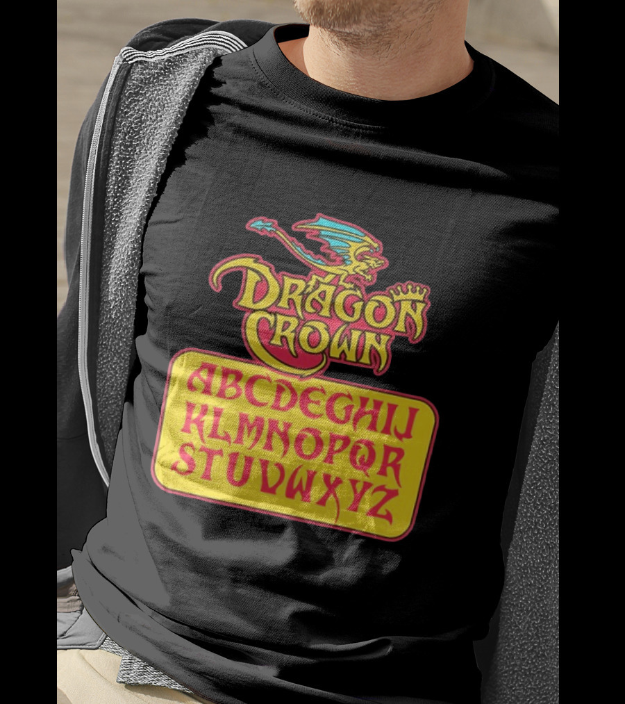 Dragon Crown Alphabet With Colorful Dragon Art And Bold Letters T-Shirt