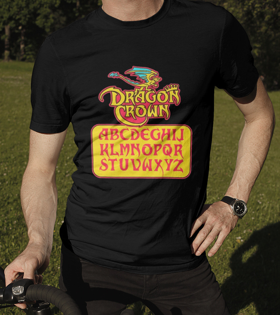 Dragon Crown Alphabet With Colorful Dragon Art And Bold Letters T-Shirt