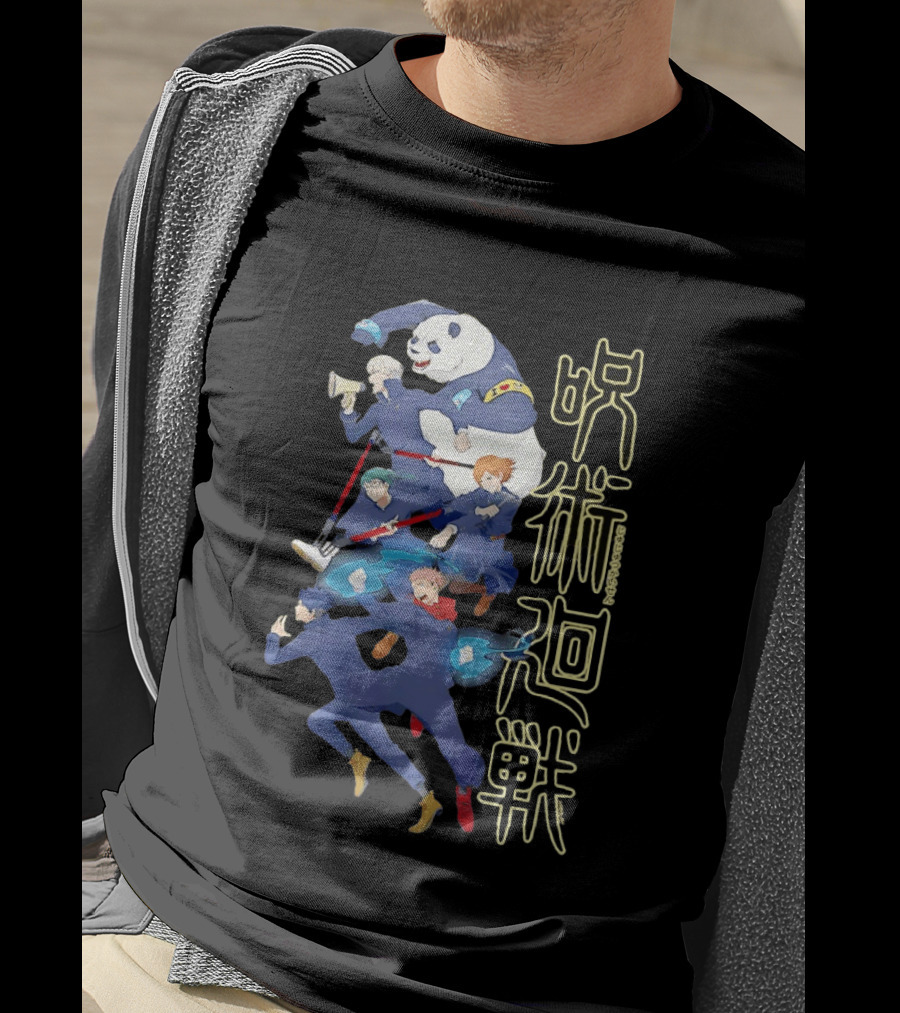 Jujutsu Kaisen Group Yuji Itadori Panda Megumi Fushiguro Nobara Kugisaki Anime Characters T-Shirt