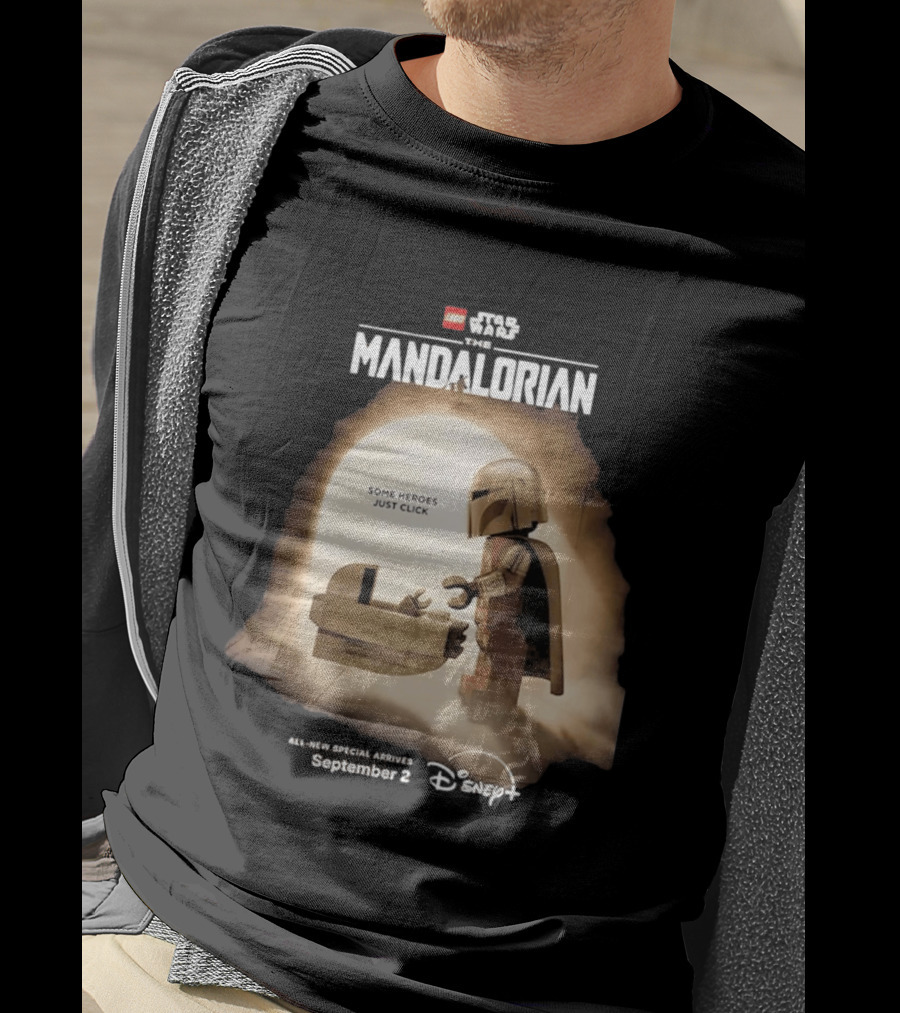 LEGO Star Wars The Mandalorian Some Heroes Just Click Disney Plus September 2026 T-Shirt