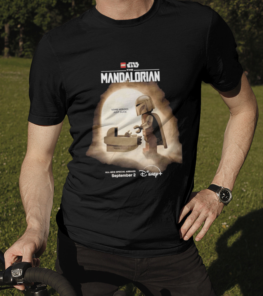 LEGO Star Wars The Mandalorian Some Heroes Just Click Disney Plus September 2026 T-Shirt
