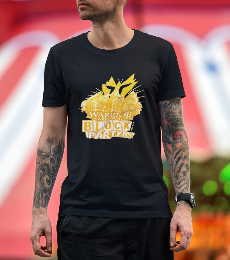 Warrior Wrestling Block Party BTM Yellow Graffiti Explosion T-Shirt