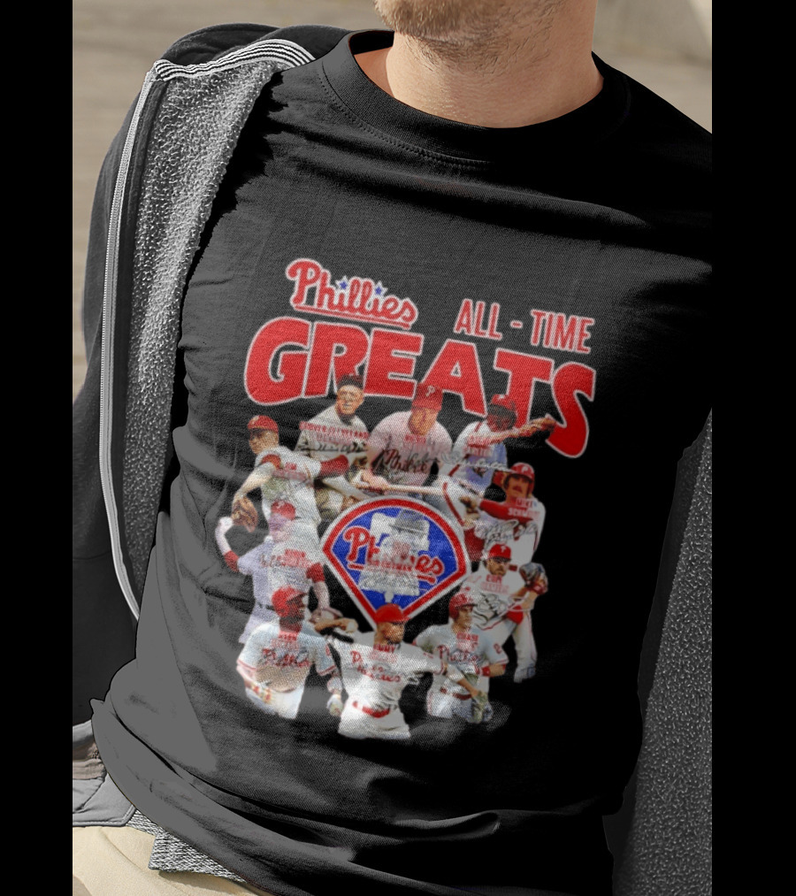 Philadelphia Phillies All Time Greats Baseball Legends Team T-Shirt