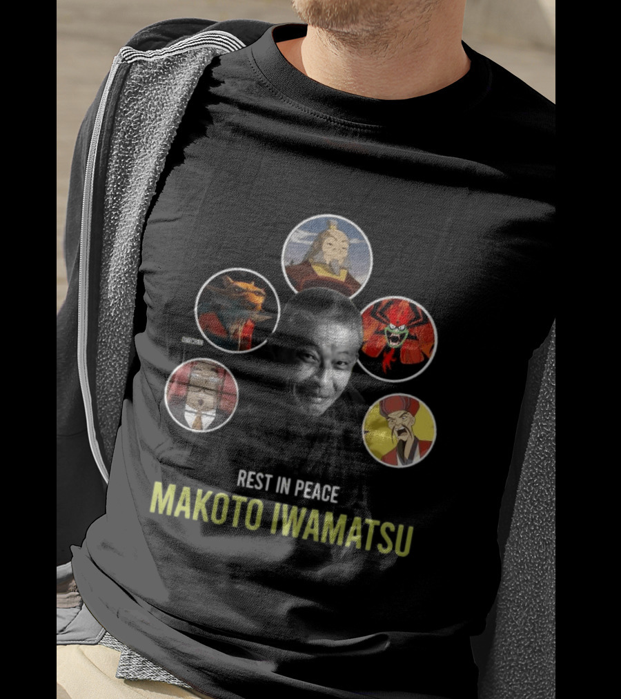 Rest In Peace Makoto Iwamatsu Uncle Iroh Aku Splinter Happy Cat Image T-Shirt