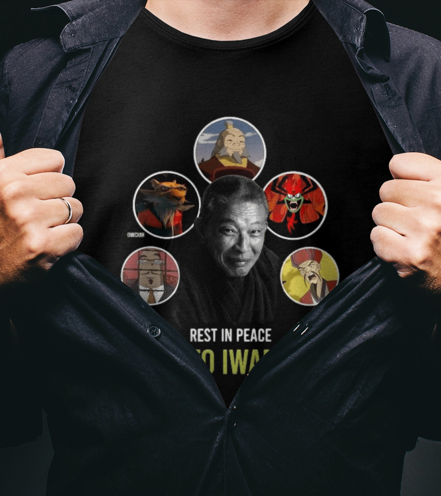 Rest In Peace Makoto Iwamatsu Uncle Iroh Aku Splinter Happy Cat Image T-Shirt