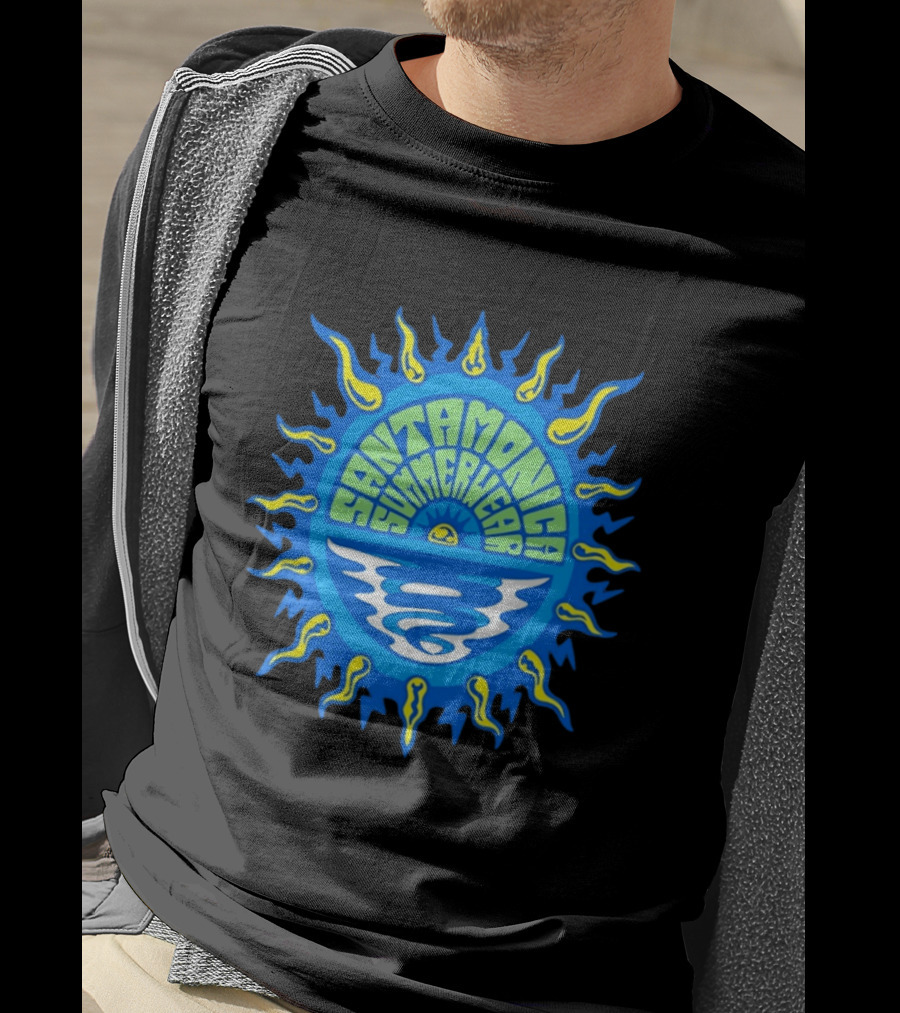 Santa Monica Summerwear Sun And Ocean Beach Radiant Waves T-Shirt