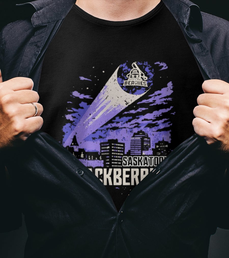 Saskatoon Blackberries Vintage Baseball T-Shirt