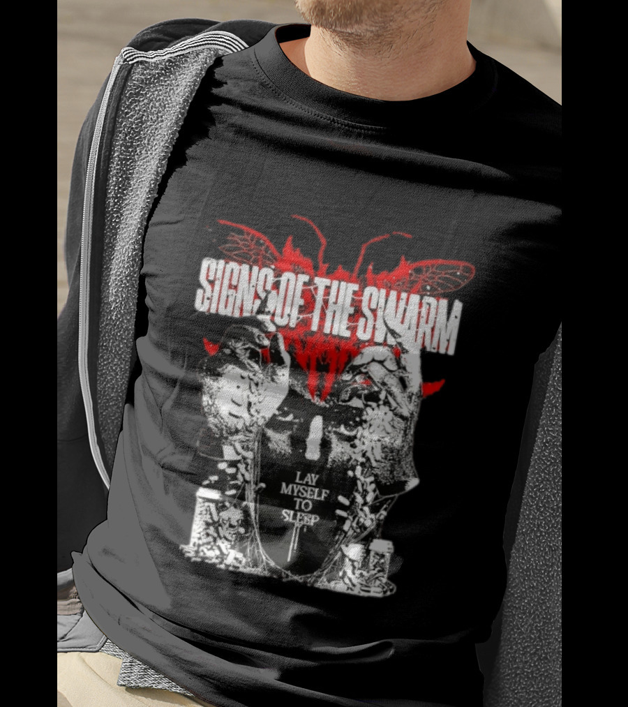 Signs Of The Swarm Lay Myself To Sleep Butterfly Skull T-Shirt