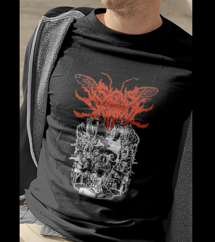 Signs Of The Swarm Skull Deathcore Metal Album Cover T-Shirt