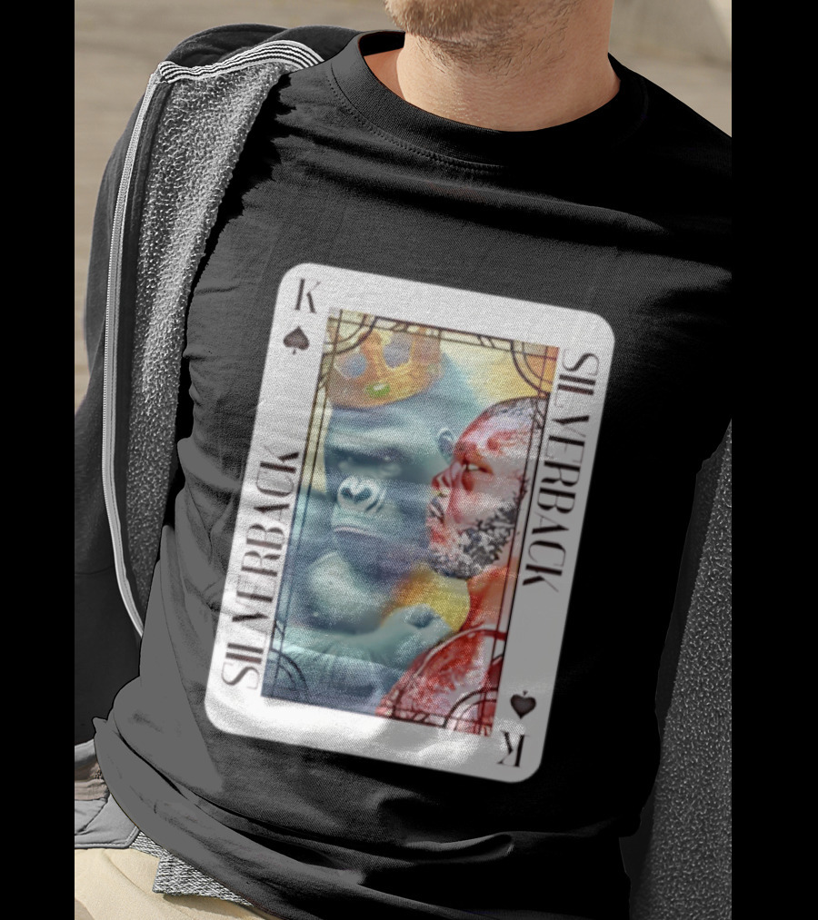 Silverback King Of Spades Gorilla Playing Card T-Shirt