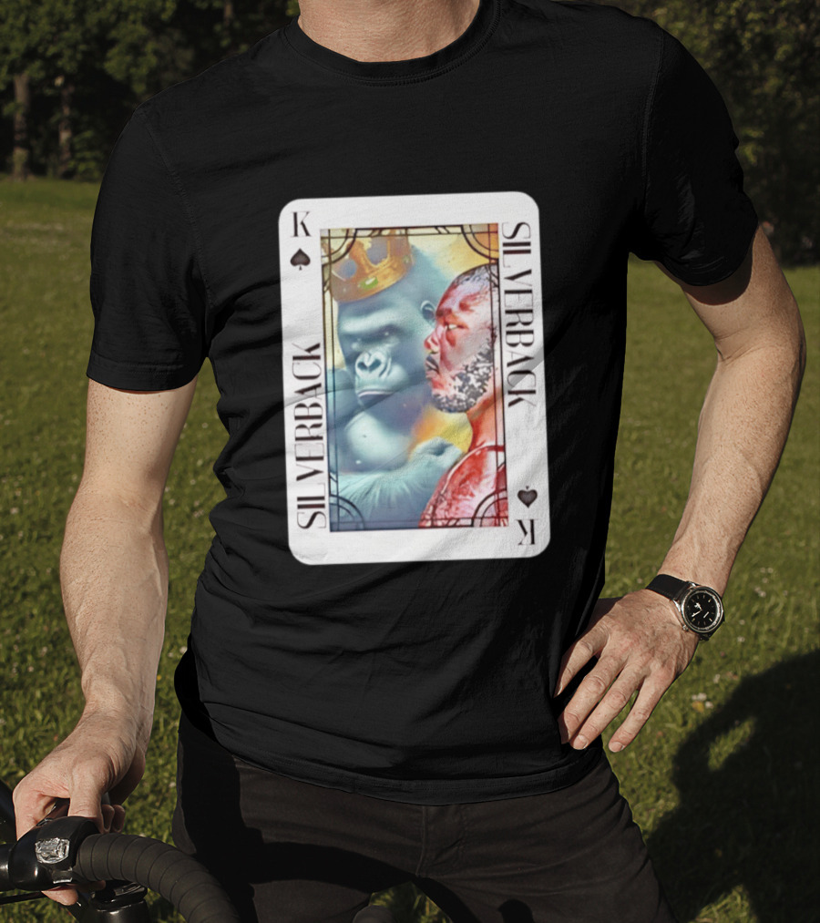 Silverback King Of Spades Gorilla Playing Card T-Shirt