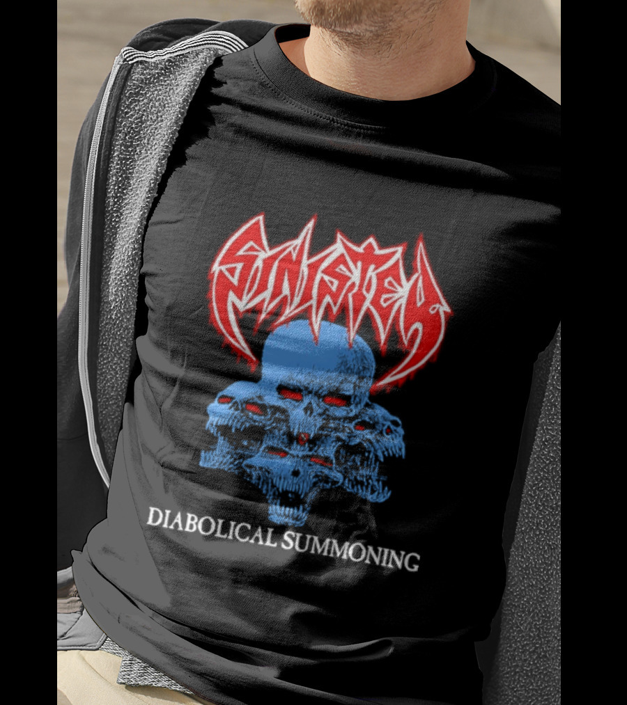 Sinister Diabolical Summoning Death Metal Skulls T-Shirt