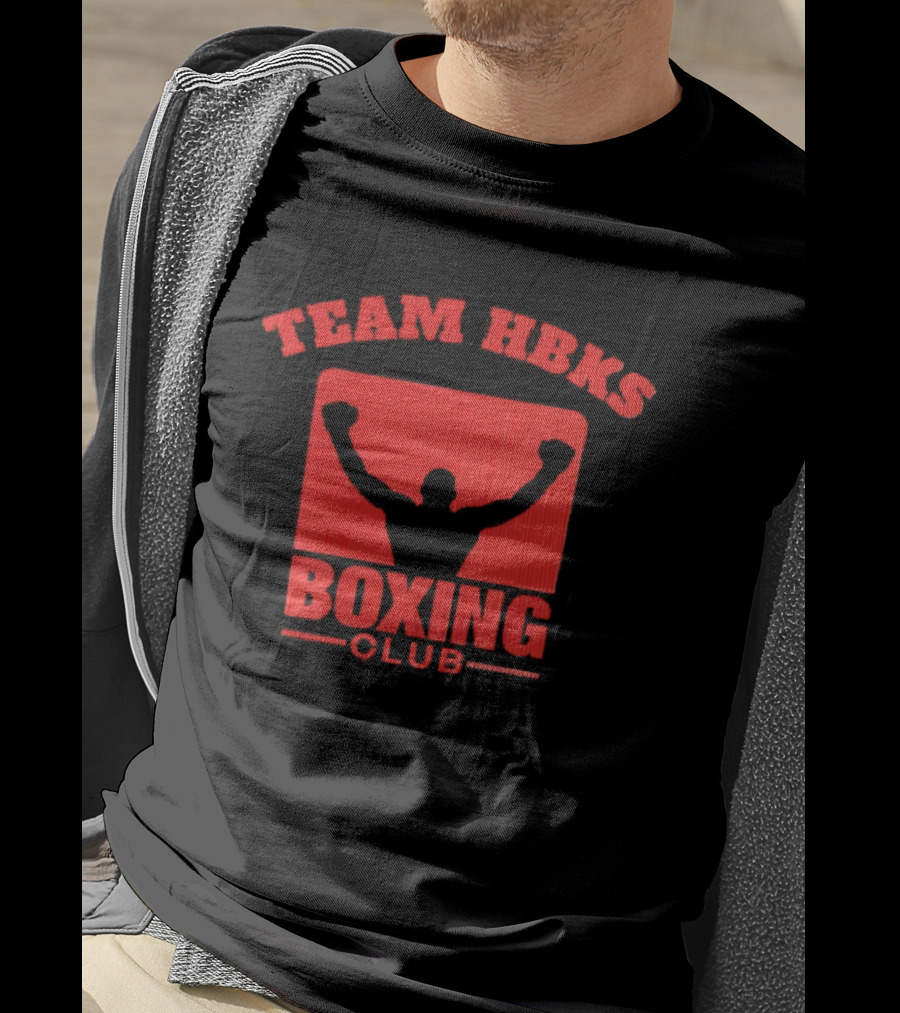 Team HBKS Boxing Club Fighter Silhouette Red T-Shirt