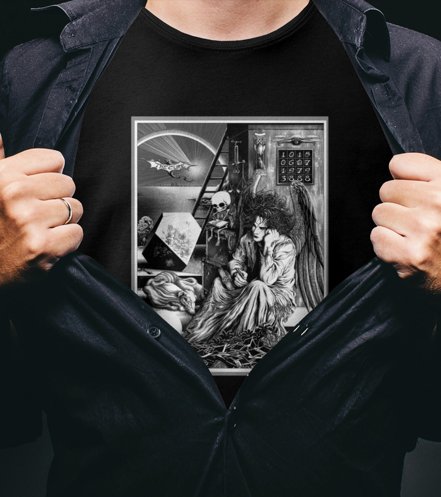 The Cure Berlin Germany 2026 Night 1 Limited Edition Event Wuhlheide July 10 Angel Artwork Skull Ladder T-Shirt