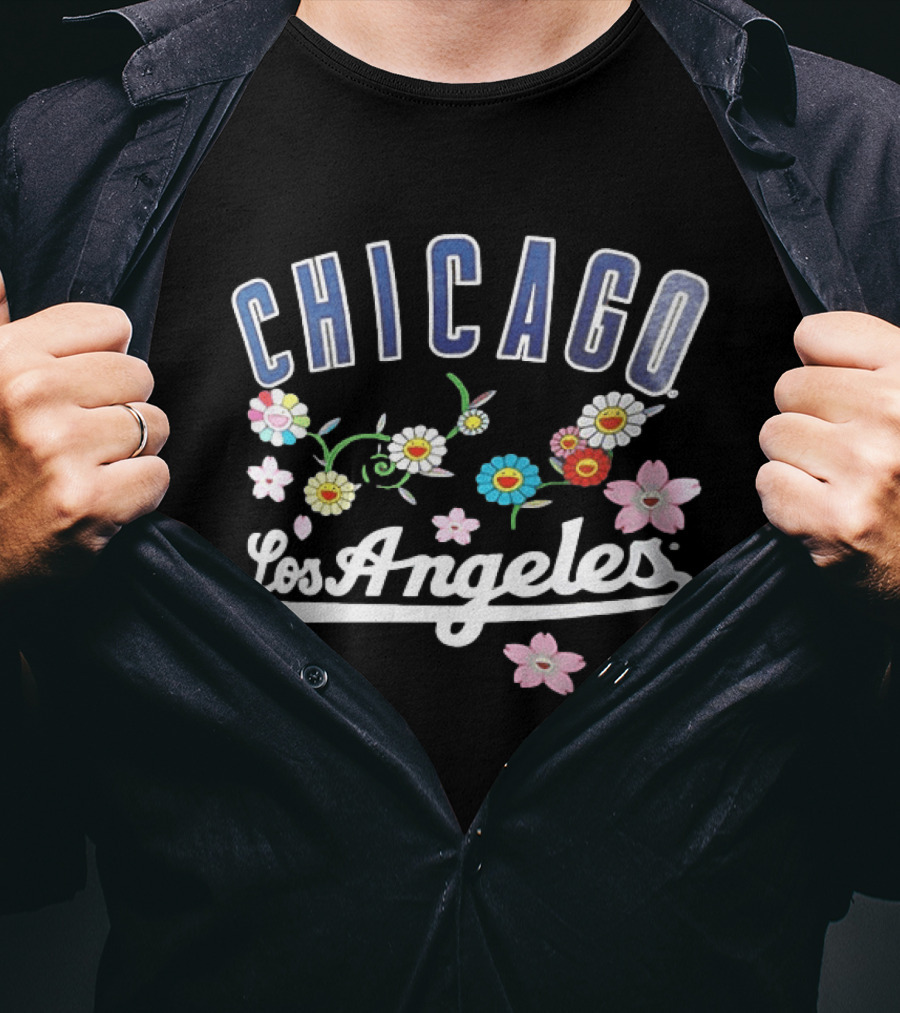 Los Angeles Chicago MLB World Tour Tokyo Series 2025 Flowers T-Shirt