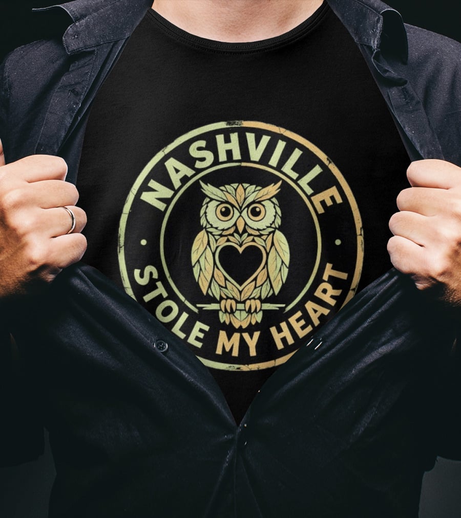 Nashville Stole My Heart Owl Tennessee T-Shirt