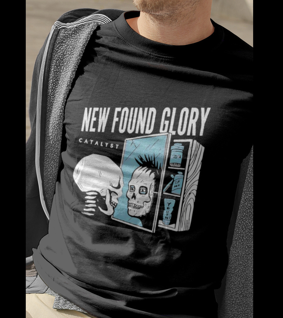 New Found Glory Catalyst Reflective Skull Punk Rock Alternative T-Shirt