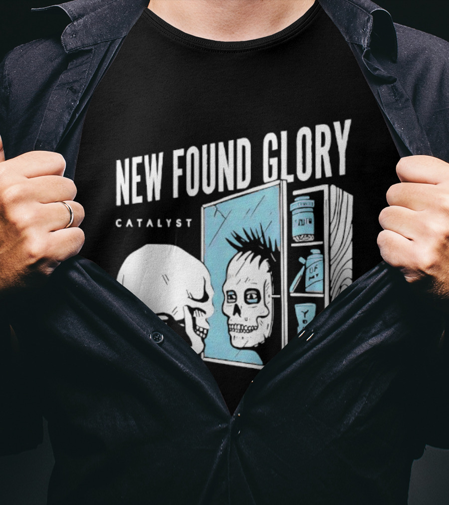 New Found Glory Catalyst Reflective Skull Punk Rock Alternative T-Shirt