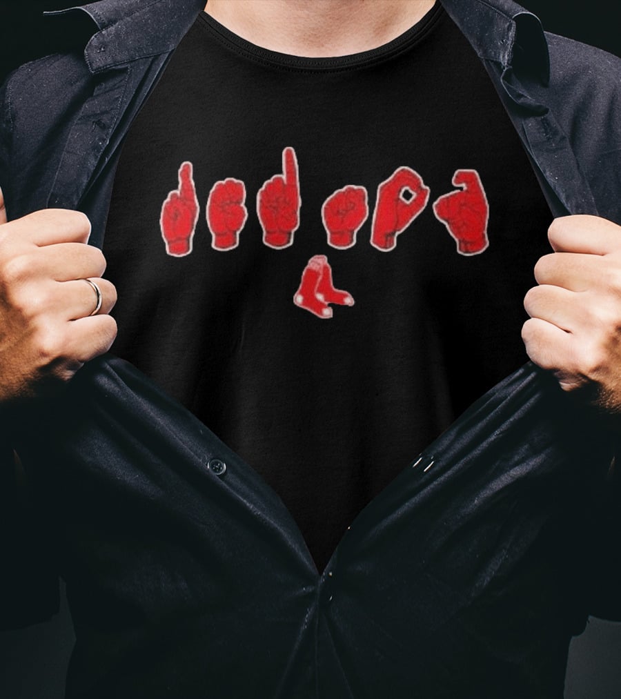 Original Boston Red Sox ASL Hand Sign Baseball Team T-Shirt