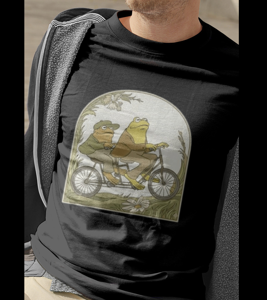 Frog And Toad Riding Tandem Bicycle T-Shirt
