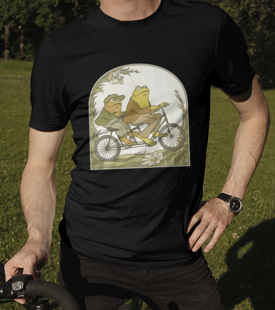 Frog And Toad Riding Tandem Bicycle T-Shirt