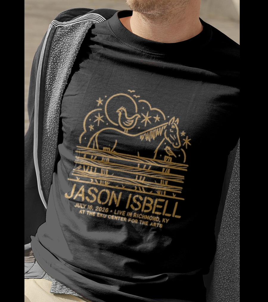 Jason Isbell And The 400 Unit Horse And Moon Print Richmond KY Jul 16 2026 Tour T-Shirt