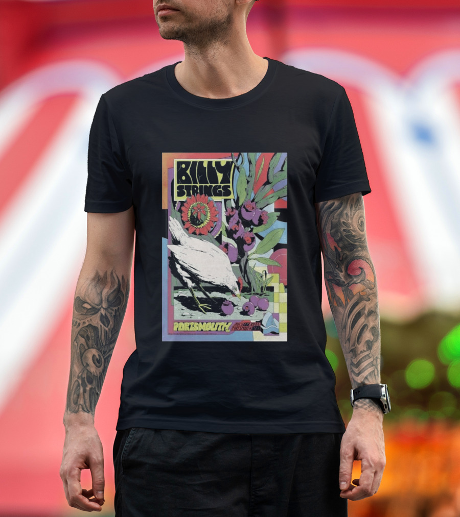 Billy Strings Jul 17 2026 Portsmouth Pavilion Chicken Flower T-Shirt