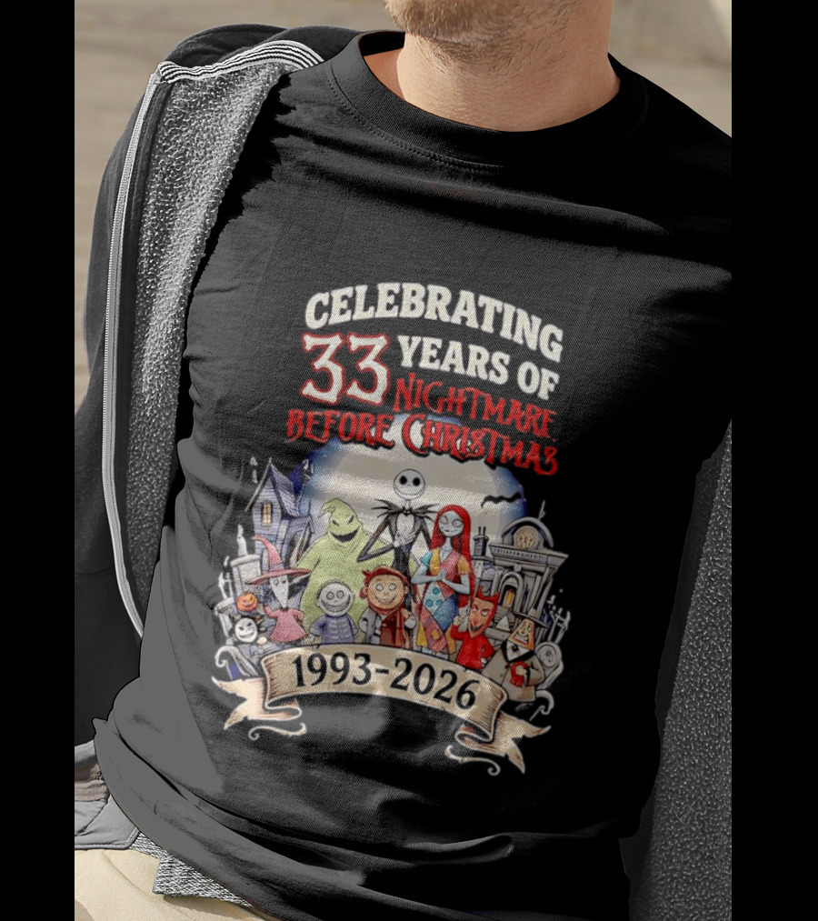 Celebrating 33 Years Of Nightmare Before Christmas 1993 2026 T-Shirt