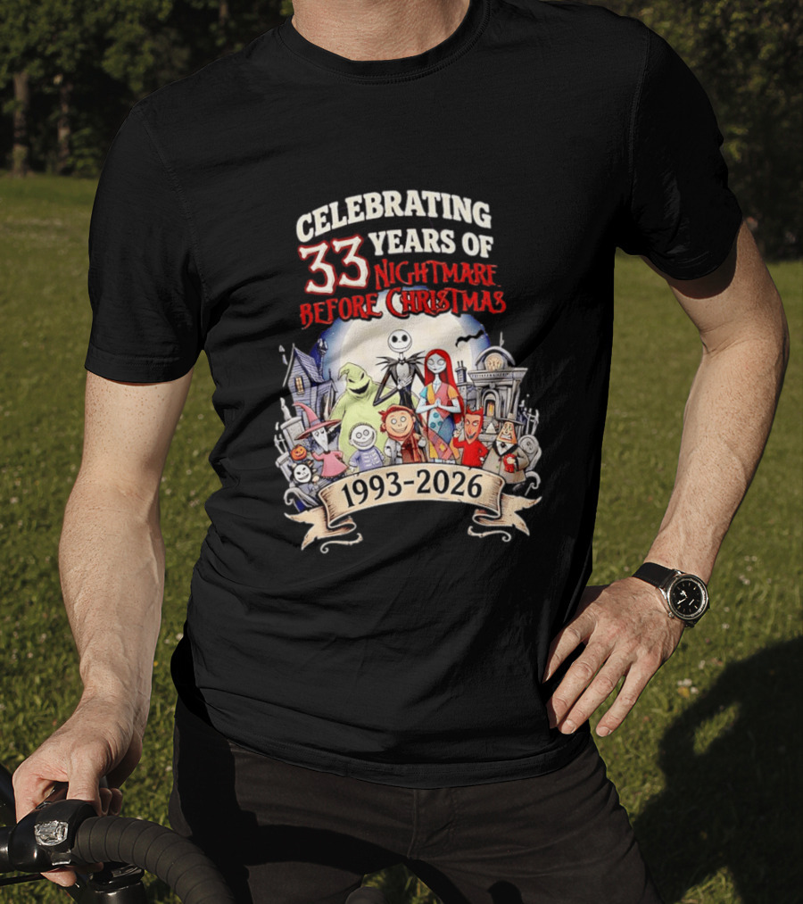 Celebrating 33 Years Of Nightmare Before Christmas 1993 2026 T-Shirt