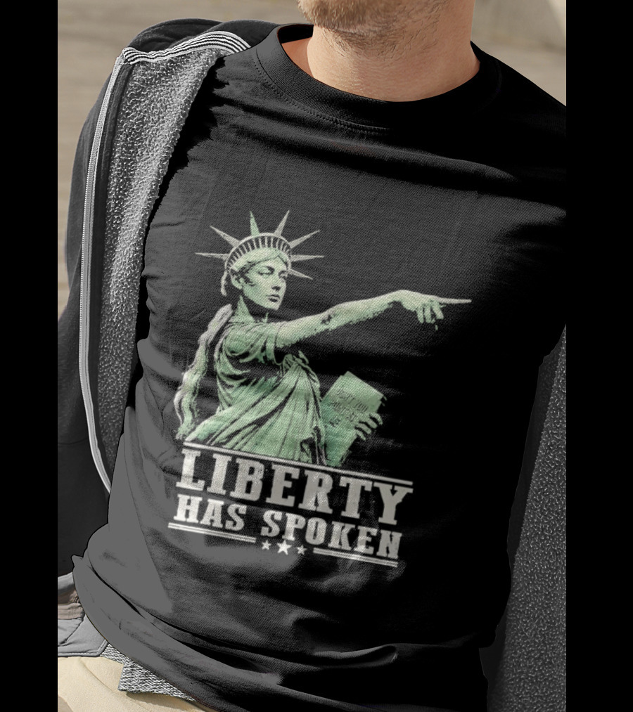 Liberty Has Spoken Statue Of Liberty Vintage Pointing Gesture T-Shirt