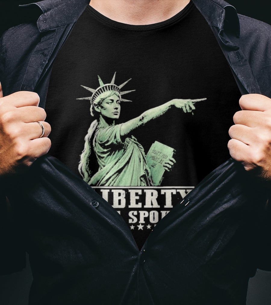 Liberty Has Spoken Statue Of Liberty Vintage Pointing Gesture T-Shirt