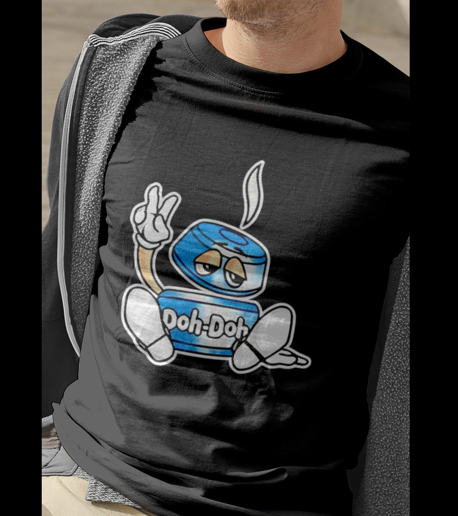 Doh Doh Peace Sign Playful Cartoon Character In Relaxed Pose T-Shirt
