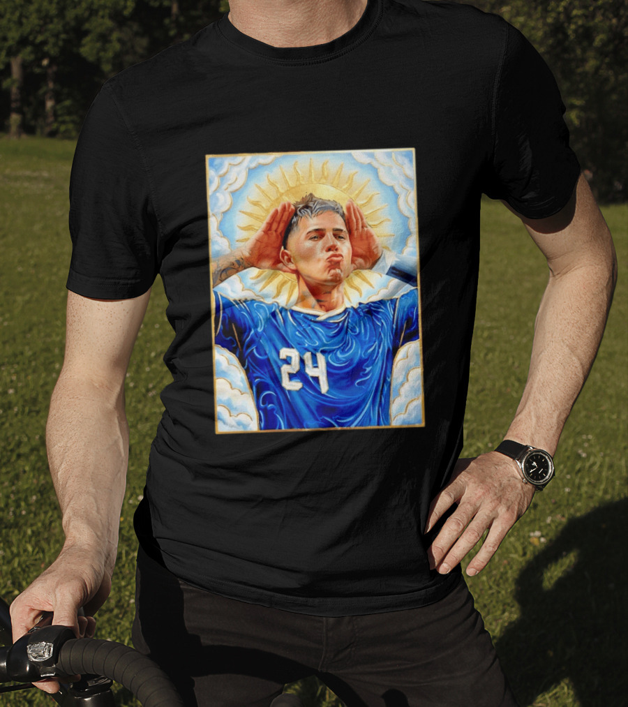 Enzo Fernández 24 Argentina Sun Of May Hands To Ears Gesture T-Shirt