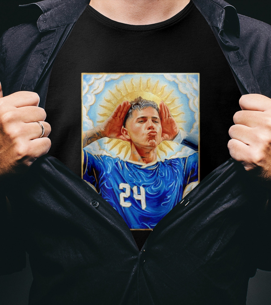 Enzo Fernández 24 Argentina Sun Of May Hands To Ears Gesture T-Shirt