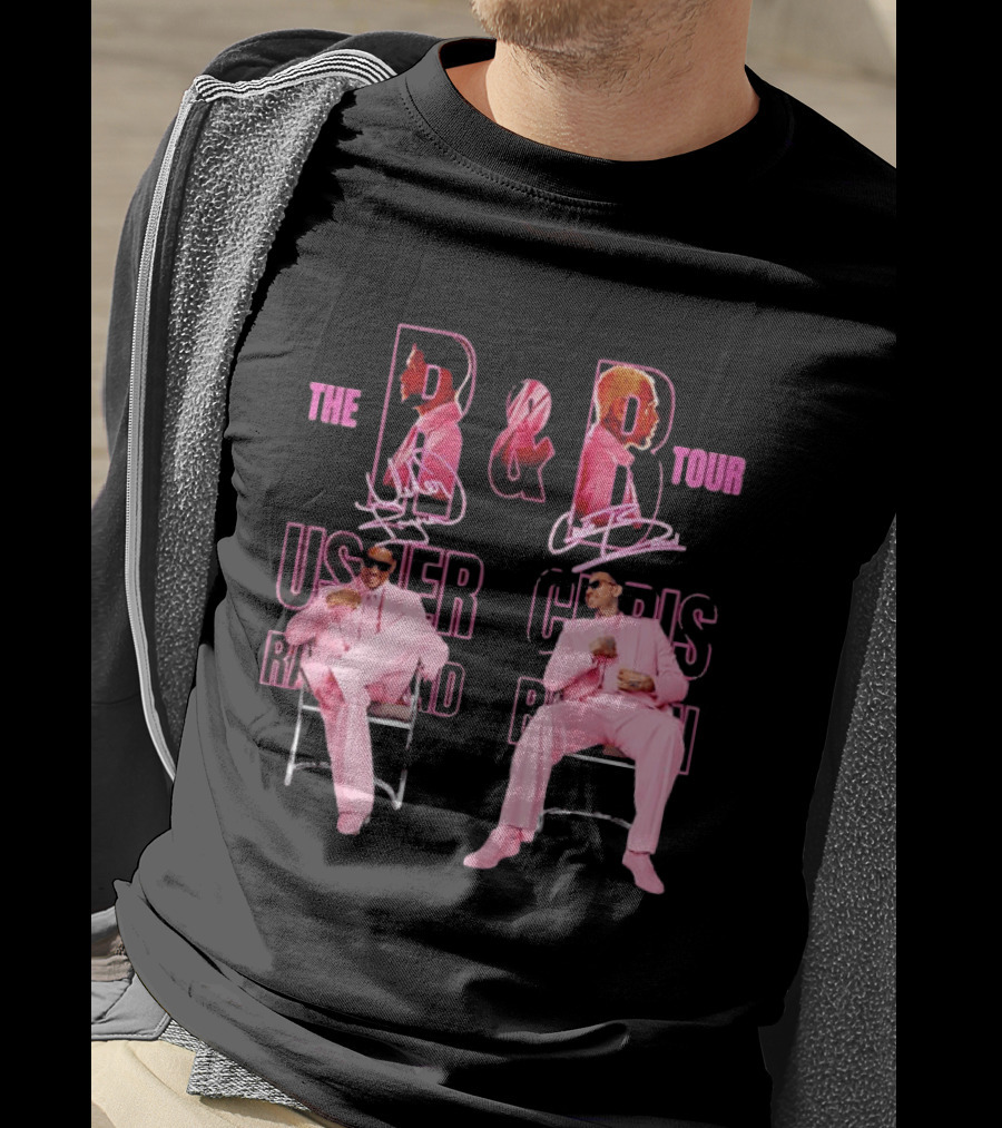 The B And B Tour Usher Chris Brown Pink Suits T-Shirt